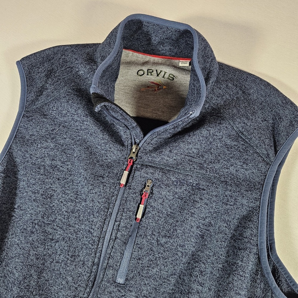 Orvis Fleece Vest Men's XXL Full Zip Blue